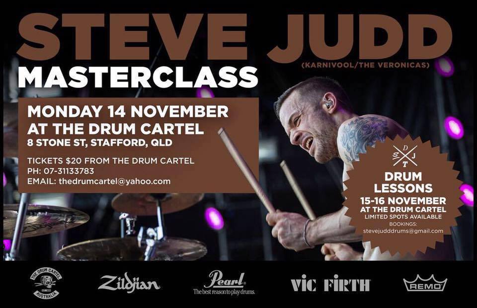 Brisbane drummers! Next Monday night Nov 14, come and check out Steve Judd from...