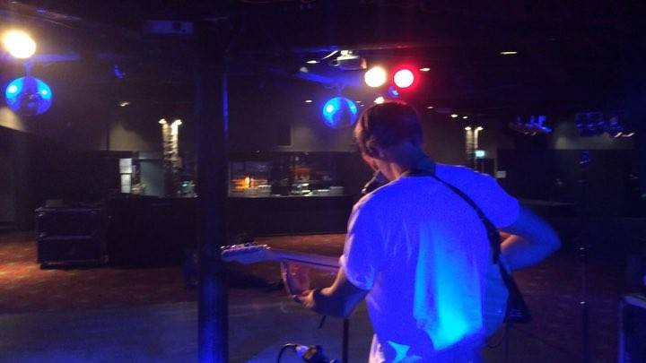 Sound checking with Evan Klar for tonight's support gig with Confidence Man at...