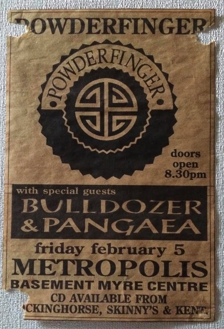 Rediscovered a few clippings from gigs back in the day. Played with Bulldozer...