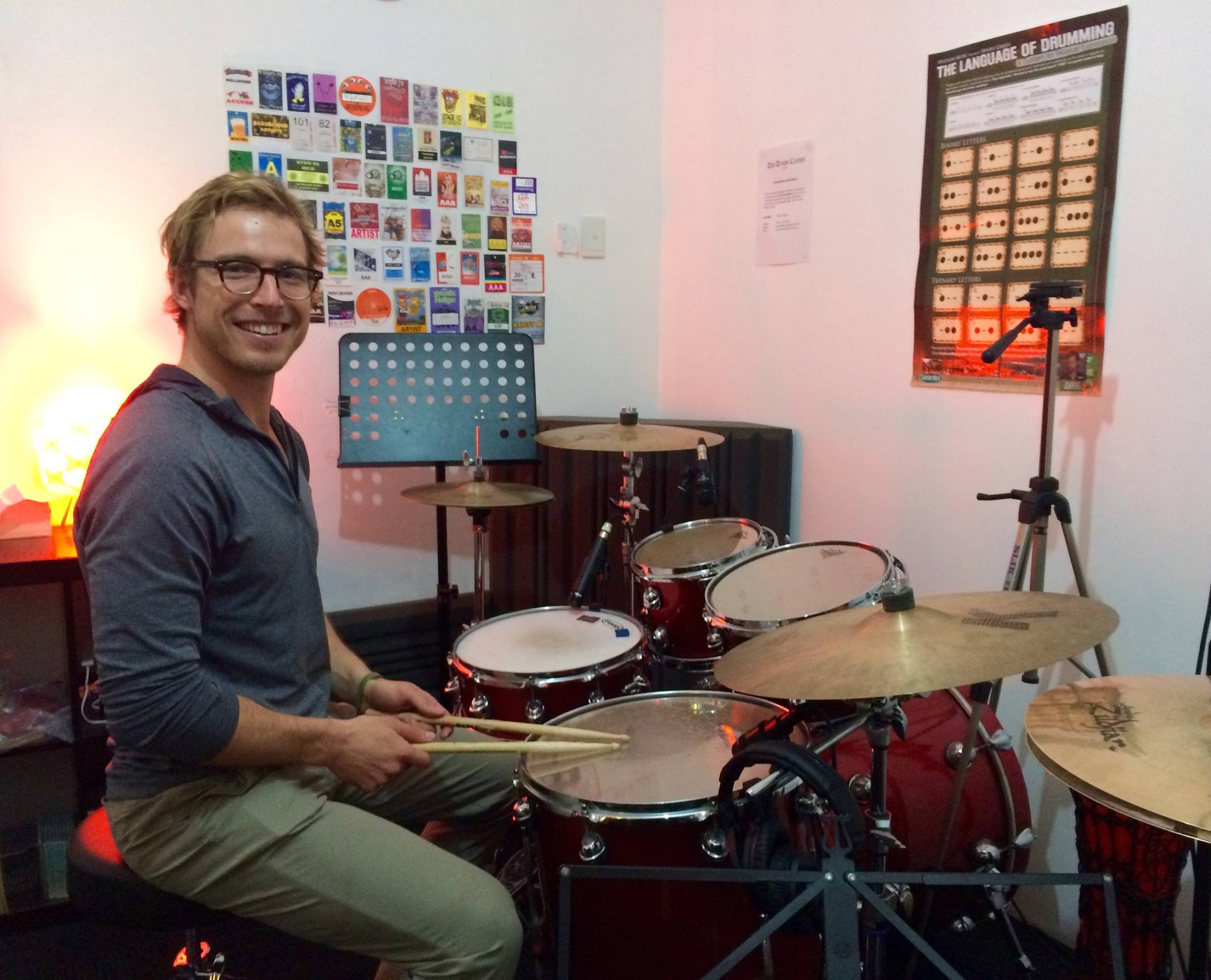 Had a drum lesson this morning with this guy: Tom Barton. It wasn't me teaching...